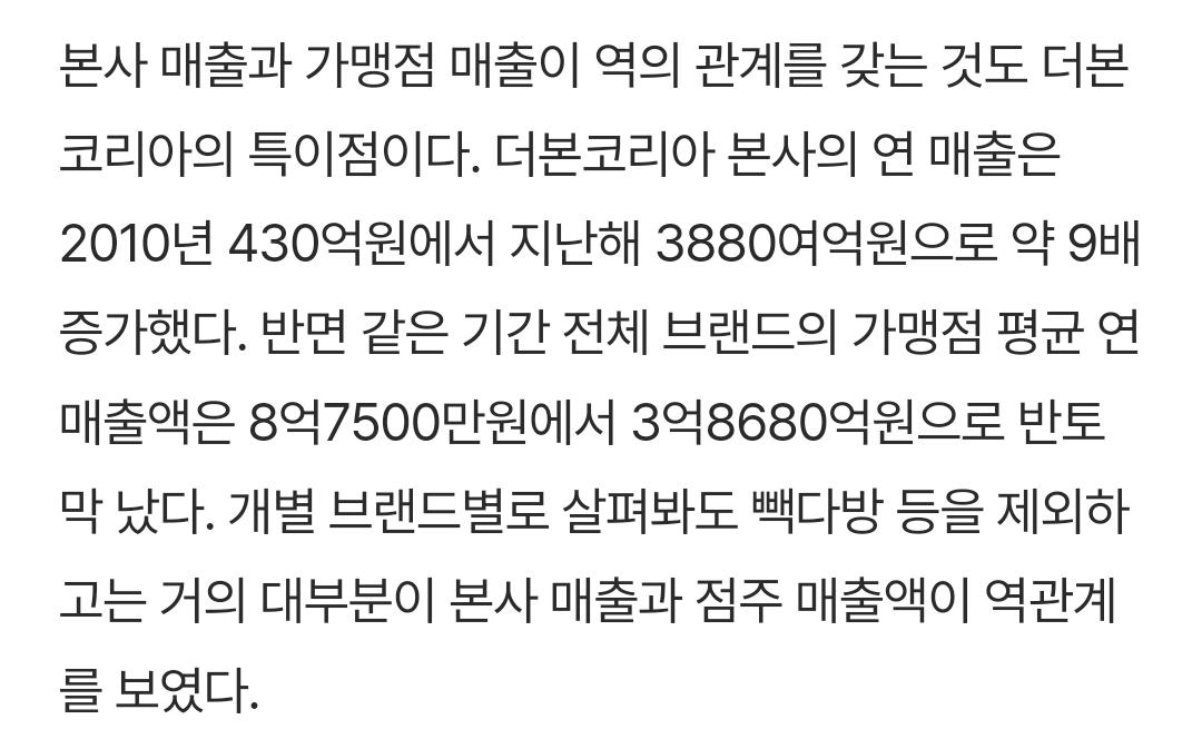 백종원 더 본 코리아 경영실태