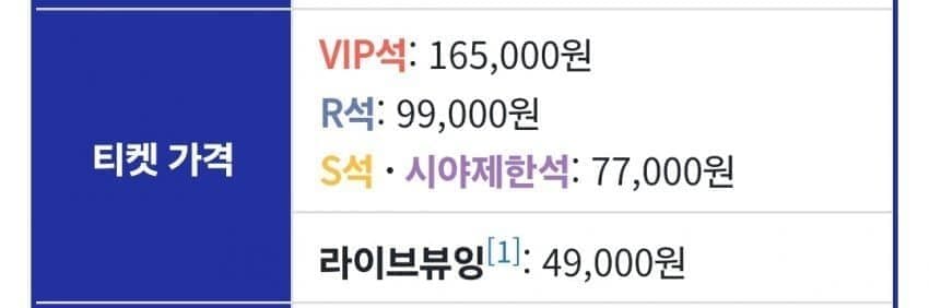 버튜버 오프라인 콘서트 가격 ㄷㄷ