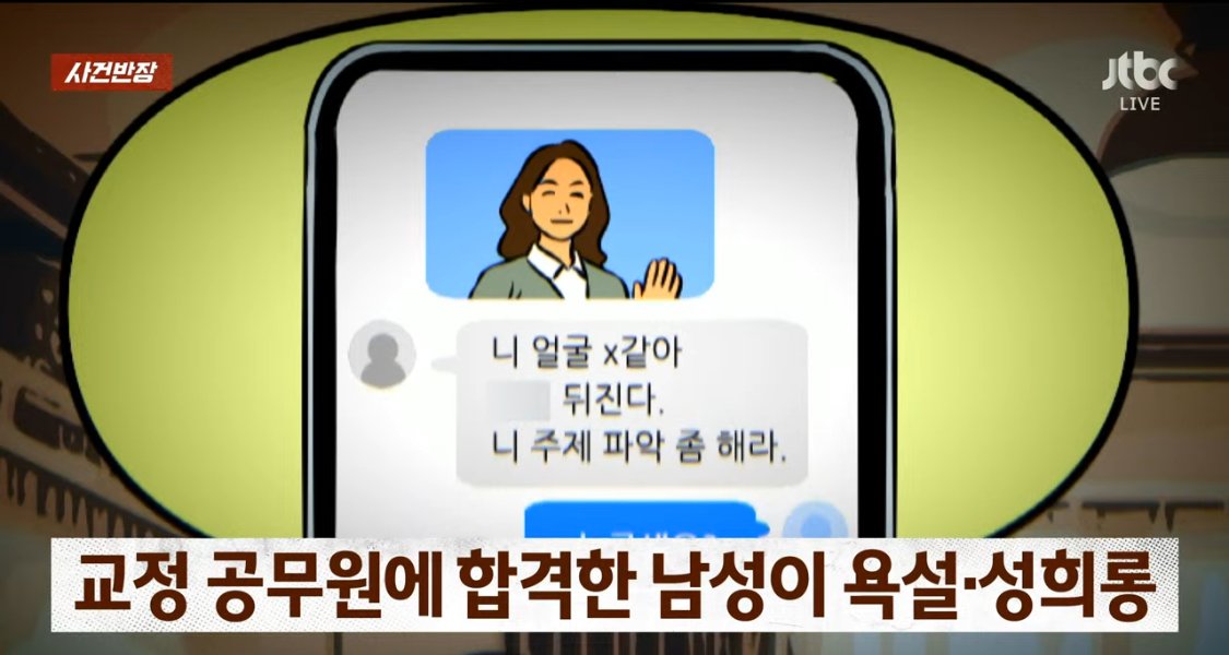 교정 공무원에 합격한 남성이 인스타 쓰레드로 욕설,성희롱