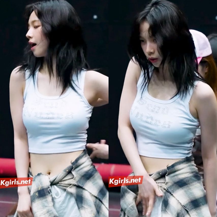 에스파 카리나 콘서트 리허설 탱크탑 패션