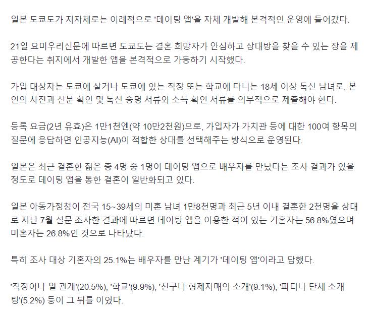 남녀'짝' 찾아줍니다…'데이팅 앱' 운영하는 옆나라