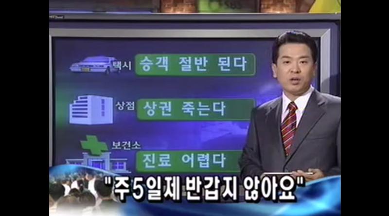 주5일제 시행 당시 언론 반응