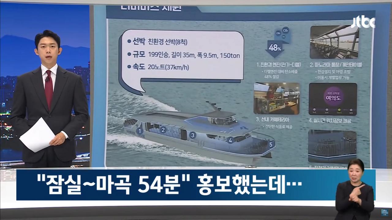 700억 들인 한강수상버스…'급행 54분' 홍보하더니