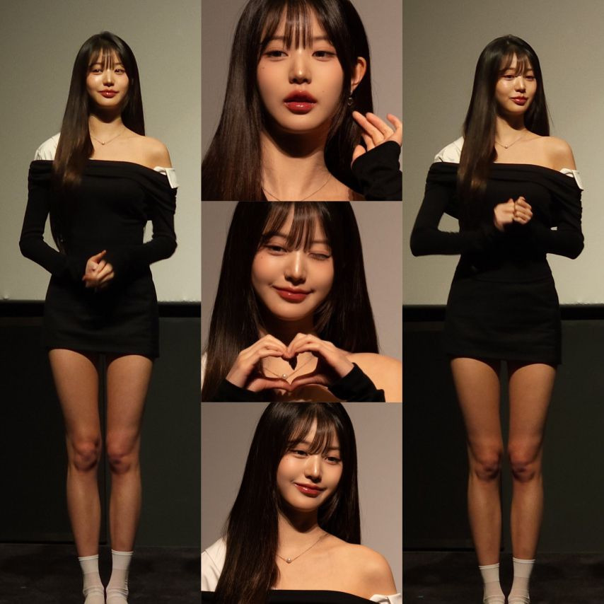 아이브 장원영 은근한 골반 + 허벅지가 드러나는 타이트한 검정원피스