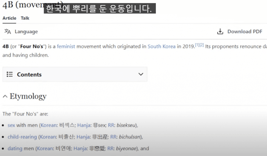 조롱거리로 전락한 한국여성들의 4B운동