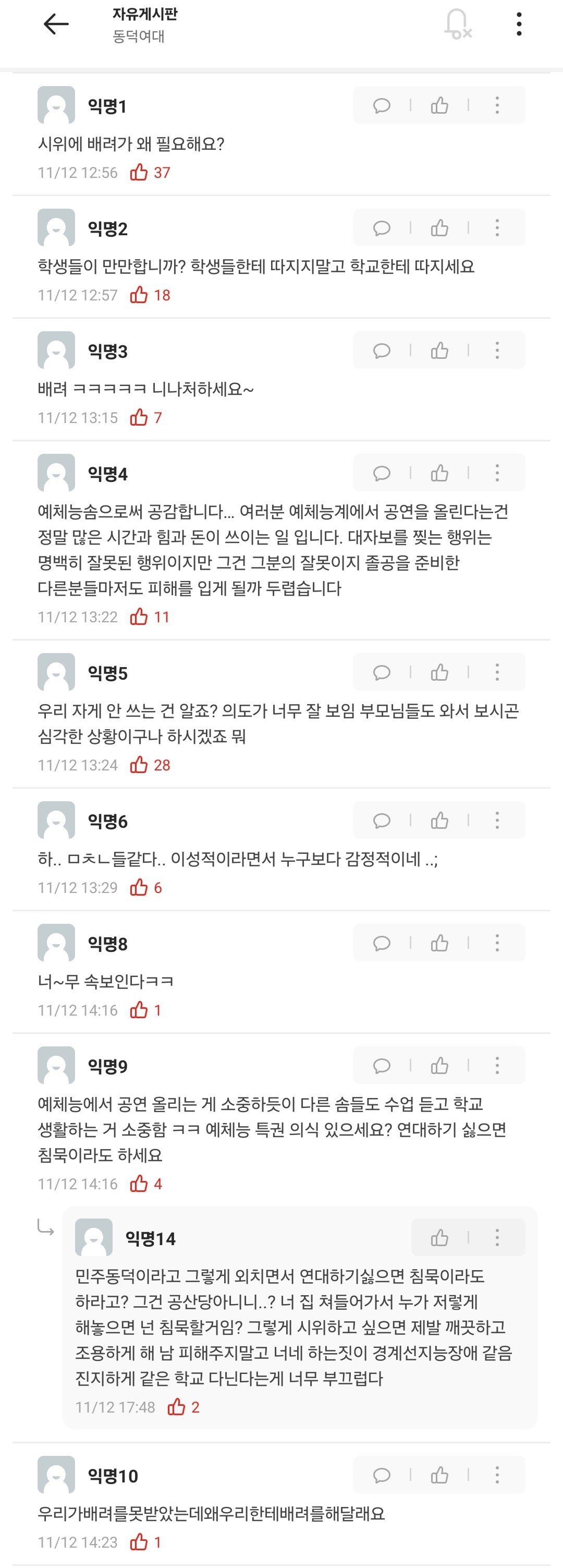 동덕여대 에타 근황 ㅋㅋ