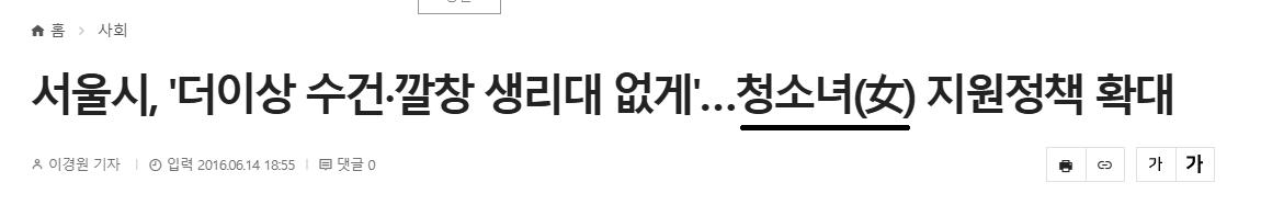 서울에서 한때 밀어줬던 어처구니없는 페미 용어