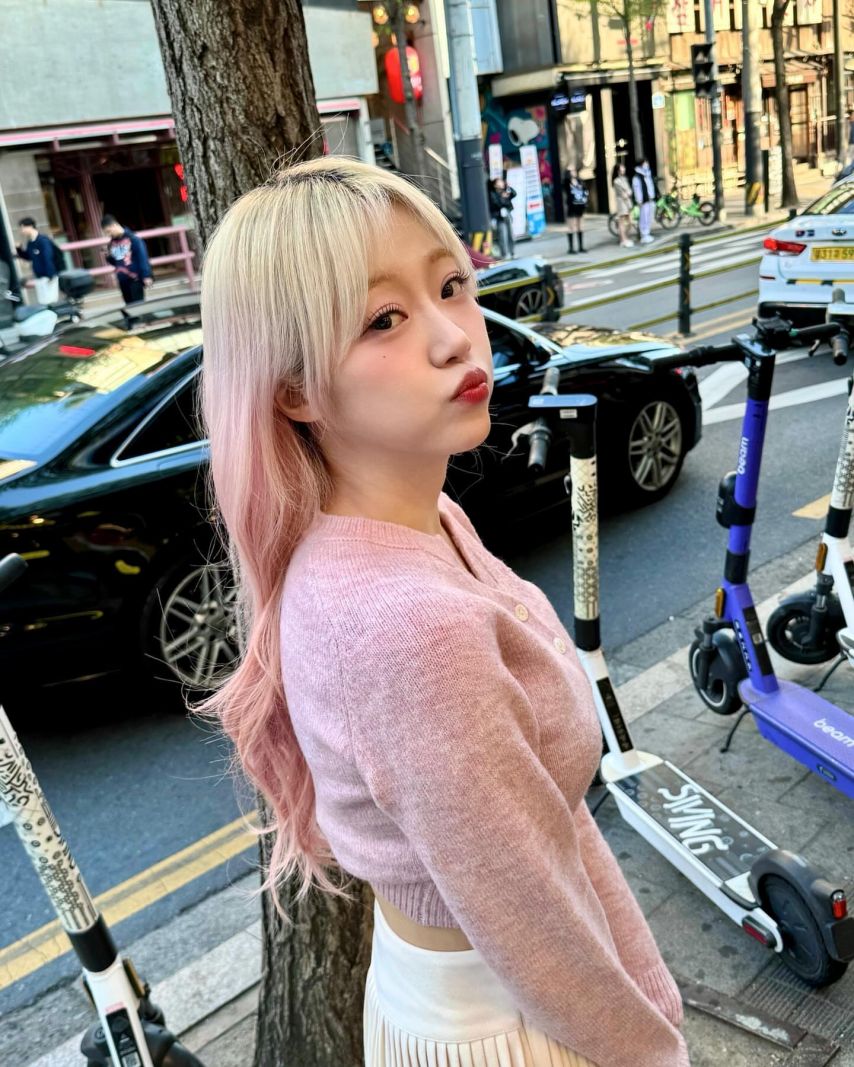 분홍색 스웨터 시그니처 지원