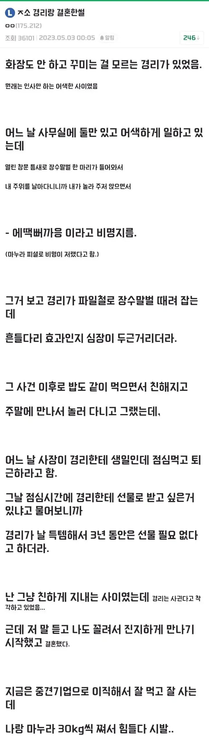 중소경리랑 결혼한 썰, 그리고 후기