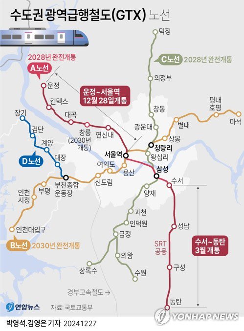 오늘 개통한 지하철 GTX-A 북부구간