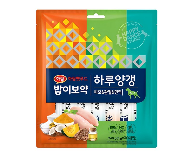 하림펫푸드 밥이보약 하루양갱 피모 10p + 면역 10p + 관절 10p 강아지 간식, 닭고기, 240g, 1세트