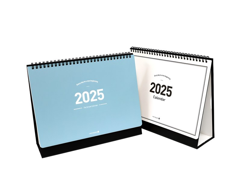 모닝글로리 2025 스탠딩 캘린더 대 2종세트, 화이트, 블루, 1세트