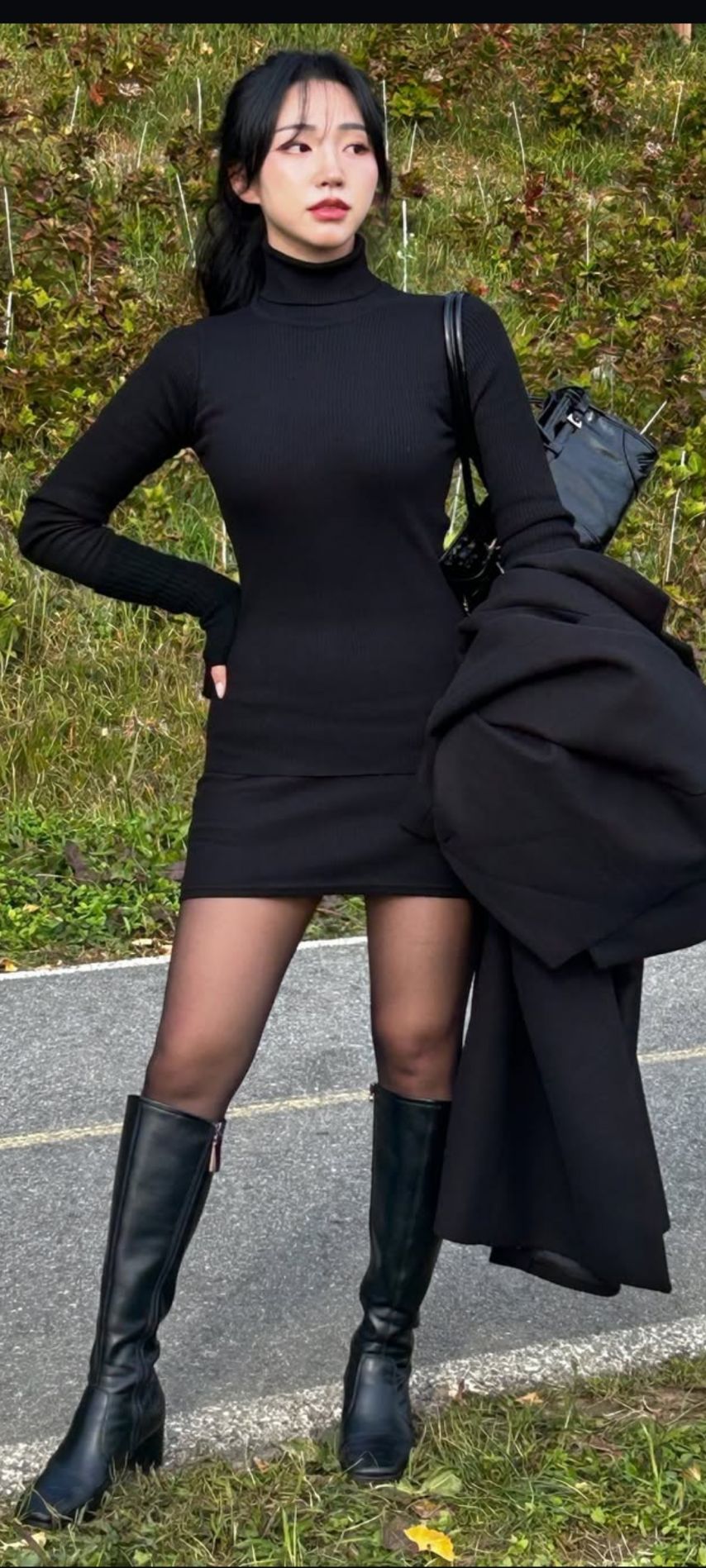 Mallow_ksy black stocking