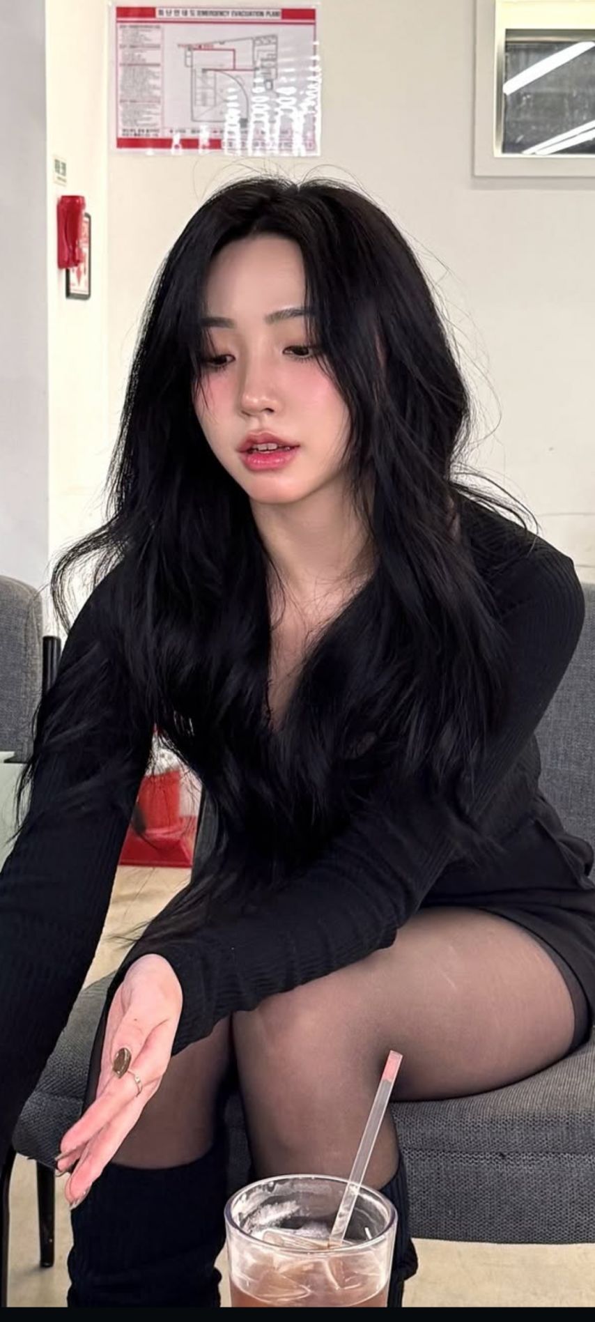 Mallow_ksy black stocking