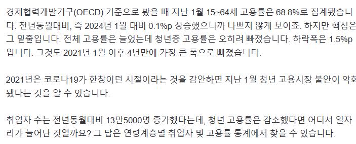 "신입은 안 뽑나요?"…4년만 최대폭 하락한 청년 고용률