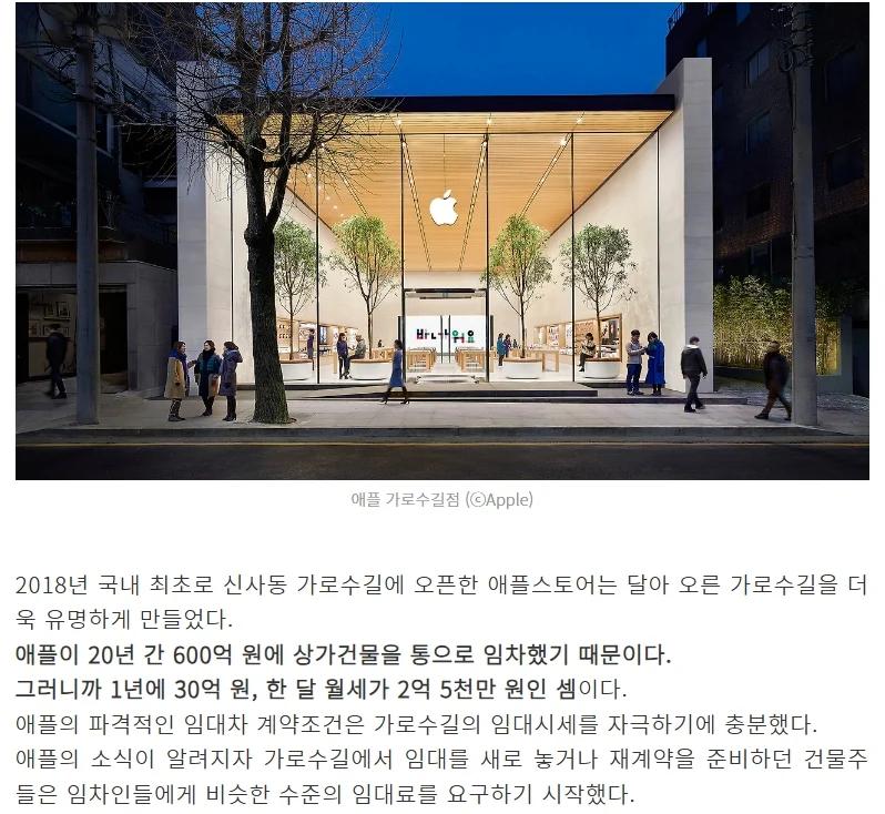 가로수길의 임대료를 우주까지 끌어올린 기업