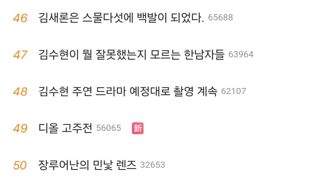 중국 실시간 검색어 순위 ㄷㄷㄷㄷ