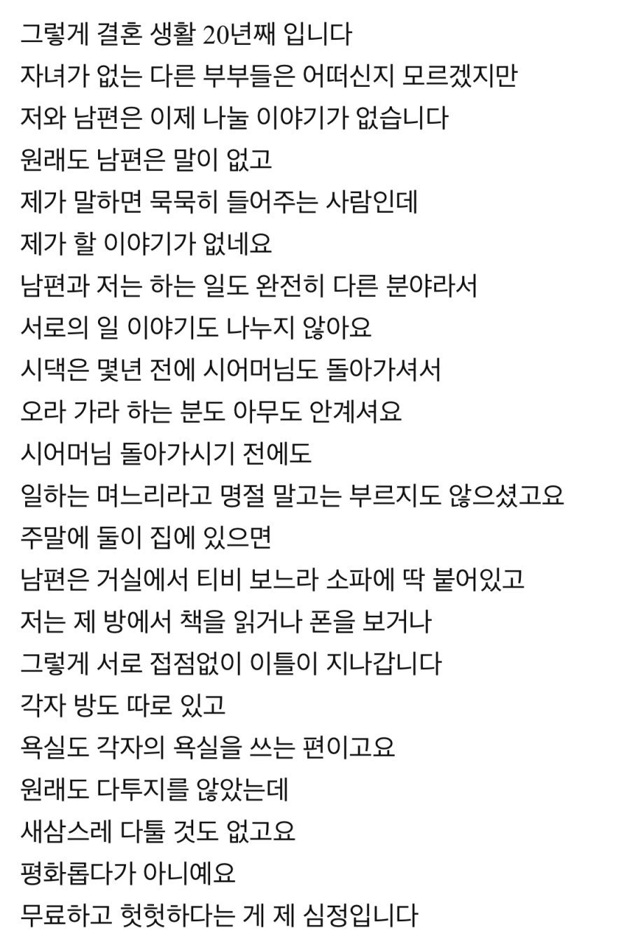 20년 딩크족의 현실
