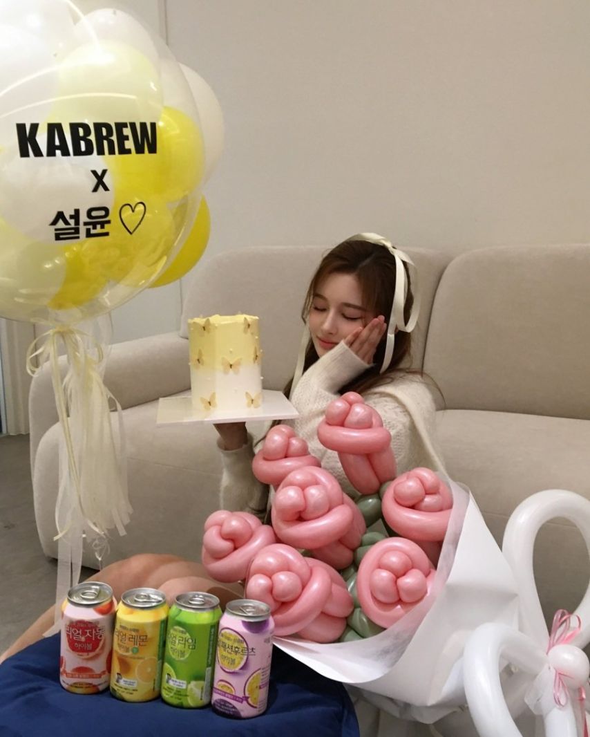 엔믹스 설윤, 카브루 하이볼 광고 사진들