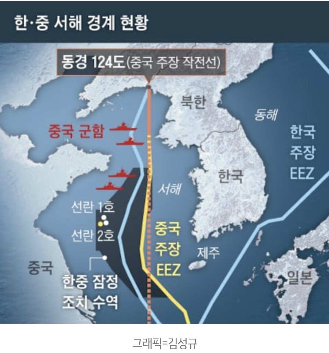 [단독] 중국, 군함 보내며 한국엔 “동경 124도 넘지마라”