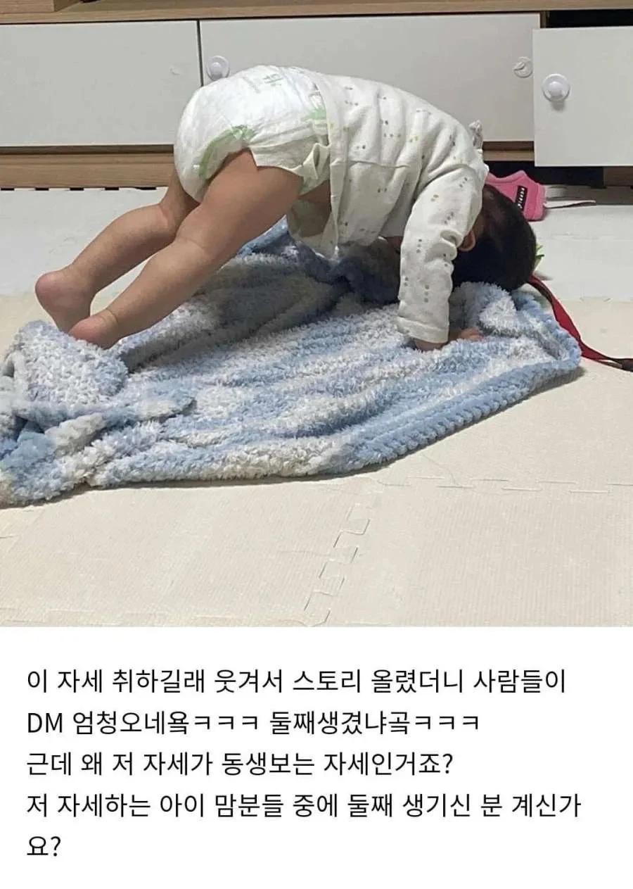 특정 나이대 애기들이 한다는 그 자세
