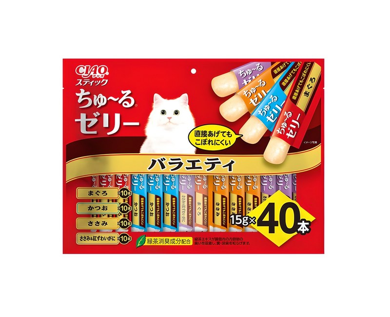 챠오츄르 고양이 스틱 짜먹는 간식 40p, 혼합맛(참치/가다랑어/닭가슴살/닭가슴살&게), 600g, 1개