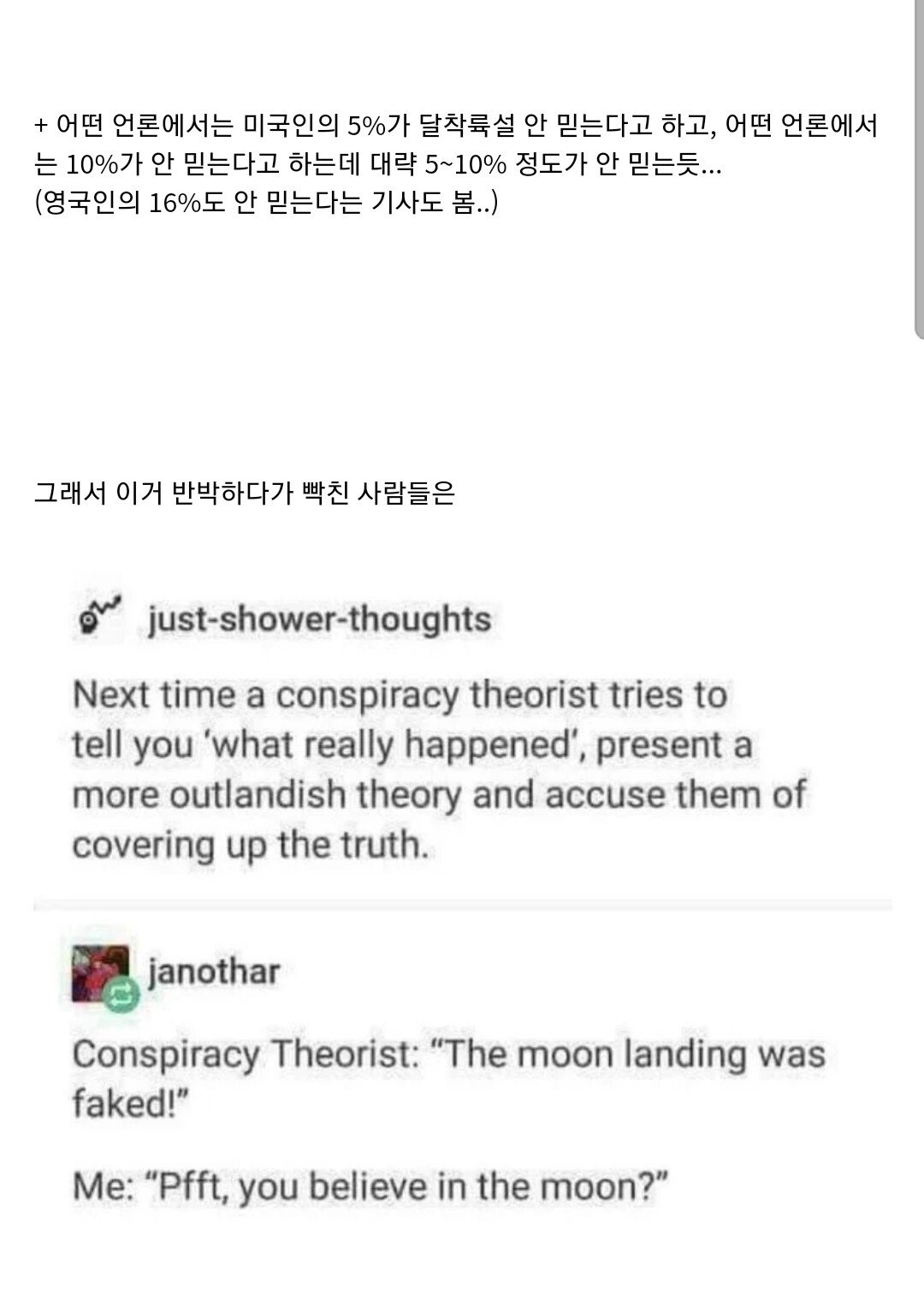 미국인 10%는 절대 안 믿는다는 달 착륙설