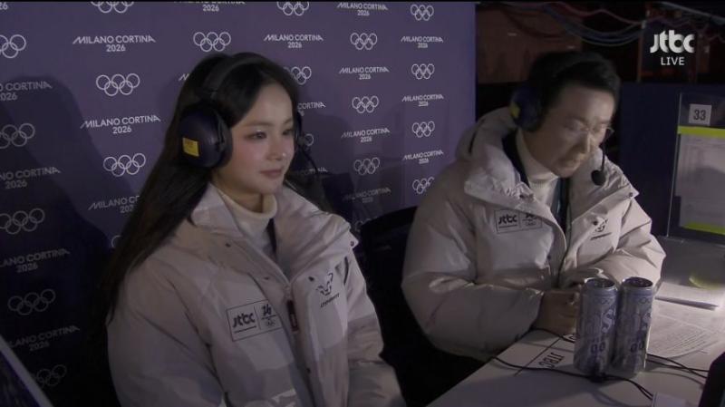 올림픽 피겨, 방송 멘트 하는 임은수 해설위원, 표정