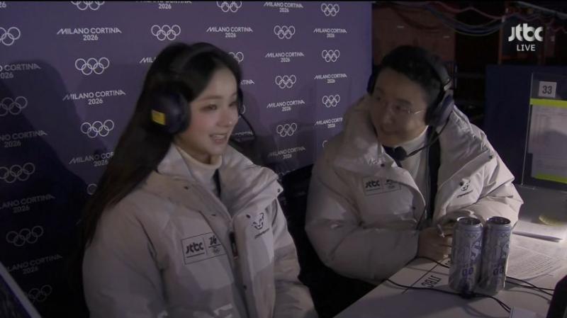 올림픽 피겨, 방송 멘트 하는 임은수 해설위원, 표정