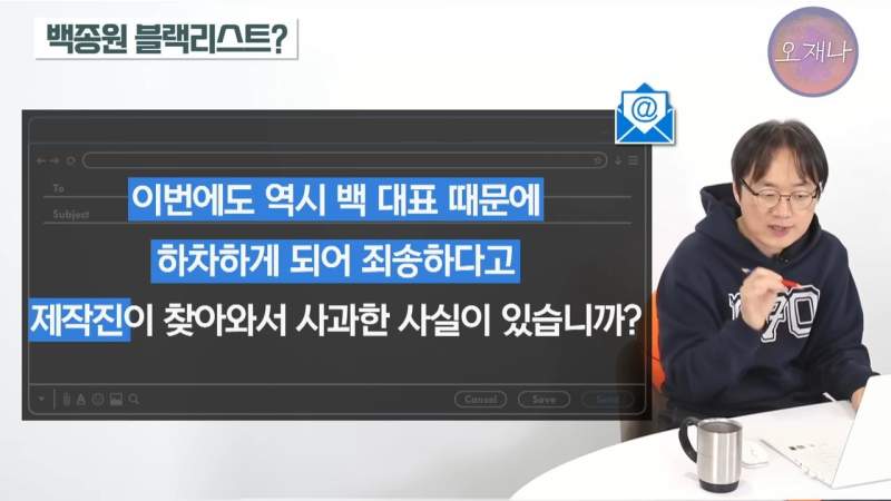갑질로 출연자를 하차시킨 백종원