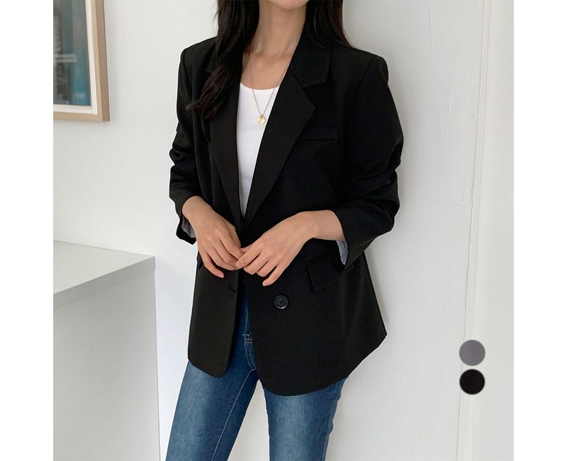 아피나르 여성용 스탠다드핏 투버튼 싱글 자켓