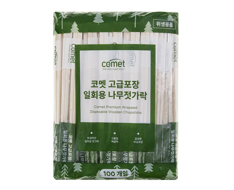 코멧 고급포장 일회용 나무젓가락