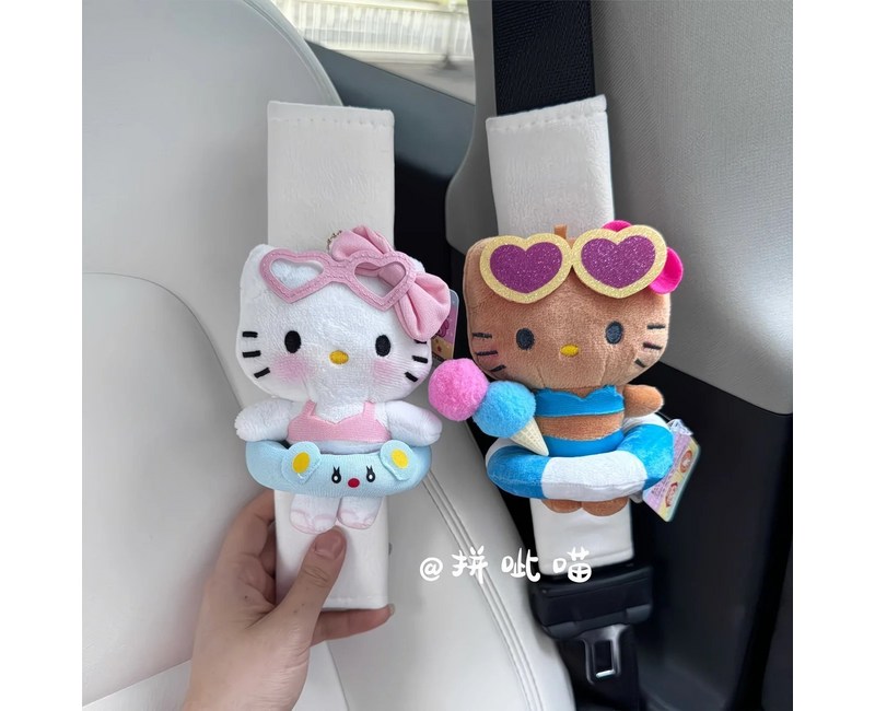 태닝 키티 안전벨트 커버 2PCS