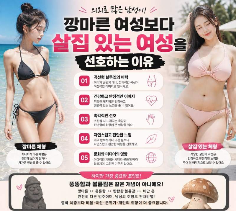 남자들이 살집있는 여성을 선호하는 이유