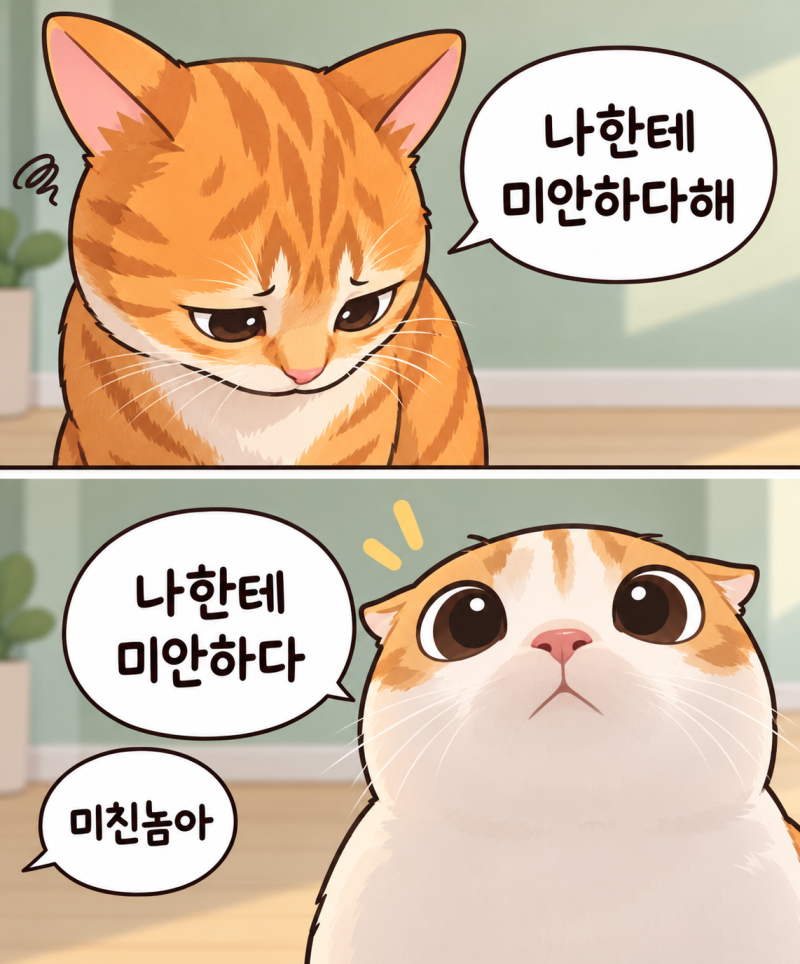 나한테 미안하다고해!!