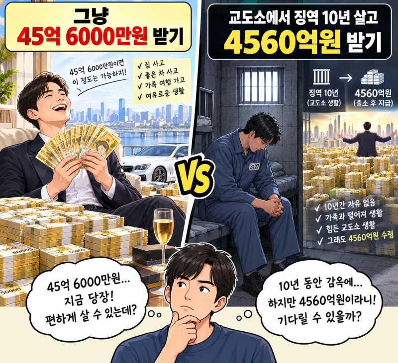 그냥 45억 6000만원 수령 vs 징역 살고 4560억원 수령.jpg