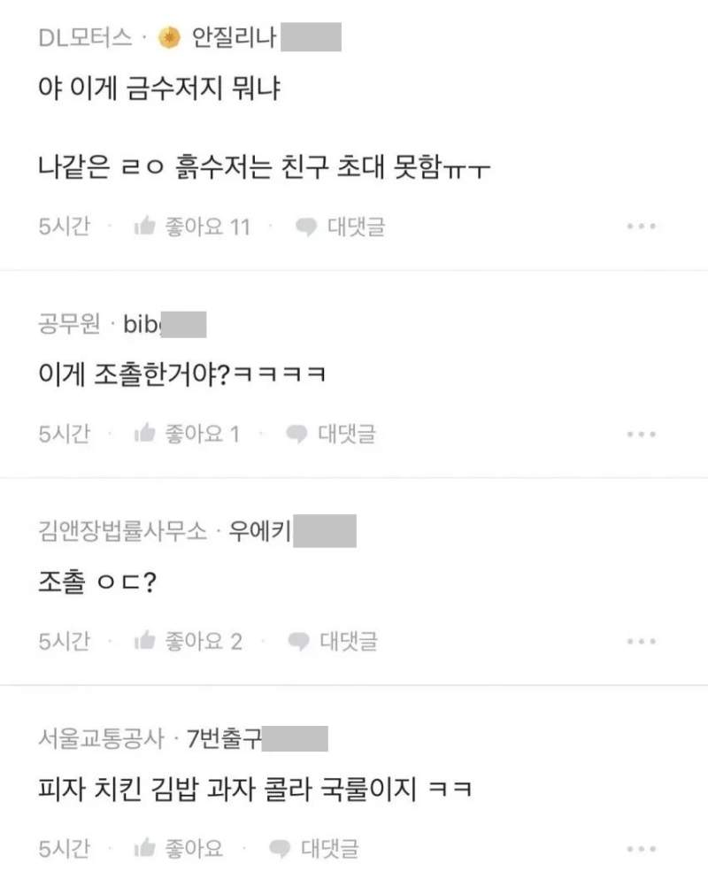 블라에서 난리났던 흙수저 초등 생일파티.txt