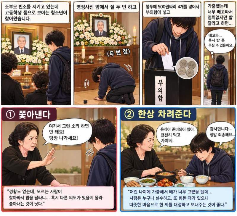 장례식장 빈소에 가출 청소년이 밥 달라고 찾아옴.jpg